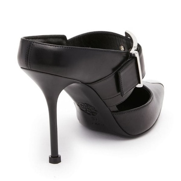 ALEXANDER MCQUEEN PUNK buckle 40mm leather mules BRAND NEW 7.5/37.5 - Picture 9 of 11